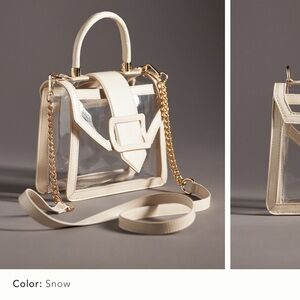 Anthropologie Clear Buckle Top Handle Bag